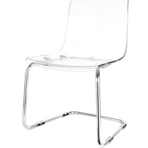 Transparent office chair isolated on white background